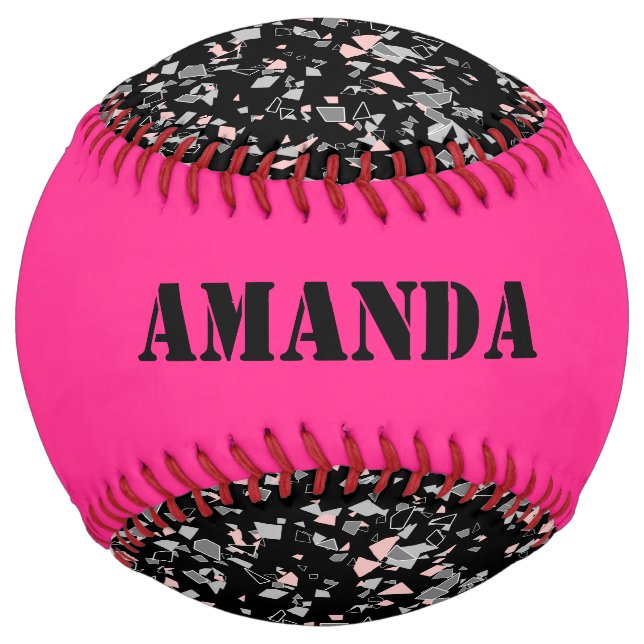 Marble chips stone shapes pieces abstract textured softball (Back)