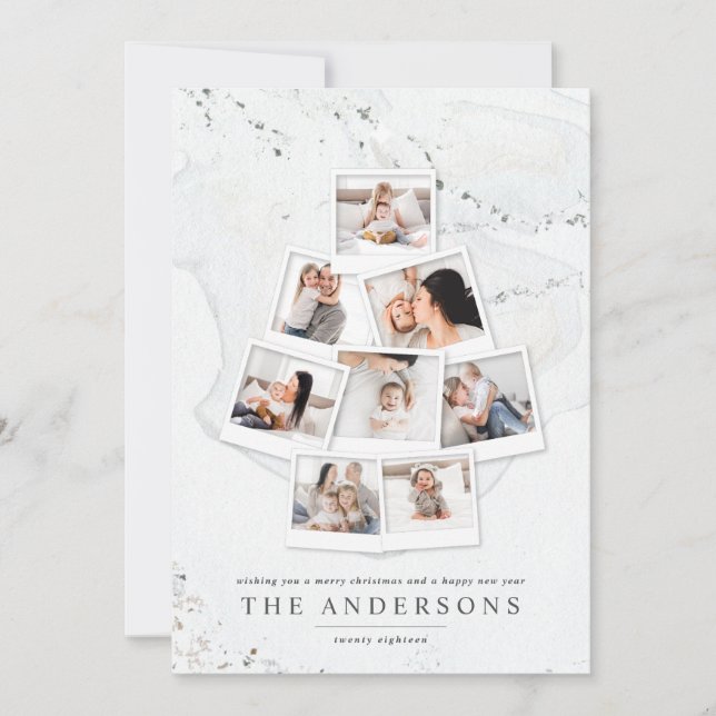 Marble Christmas tree multi photo holiday (Front)