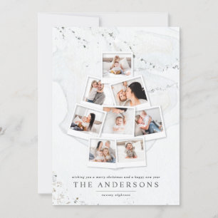 Marble Christmas tree multi photo holiday