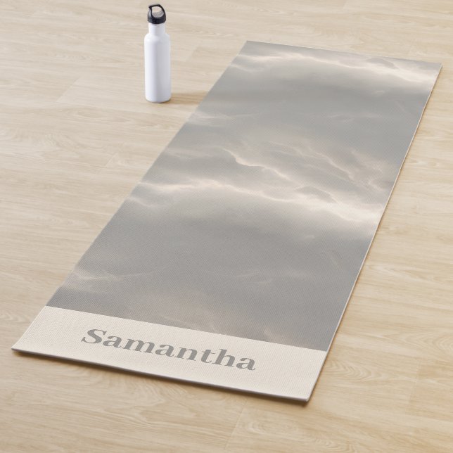 Marble Cloud Texture Serene Luxury Yoga Mat (In Situ)