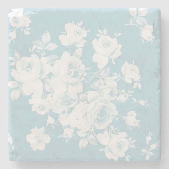 Marble Coaster aqua roses (Front)