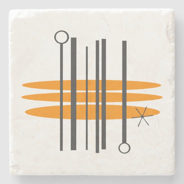 Marble Coaster - Mid Century Modern Print (Front)