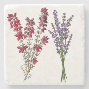 Marble Coaster - Red Heather & Purple Lavender
