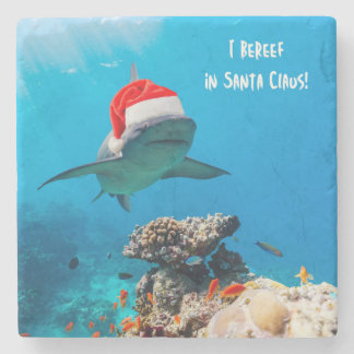 Marble Coaster, Shark Christmas Stone Coaster