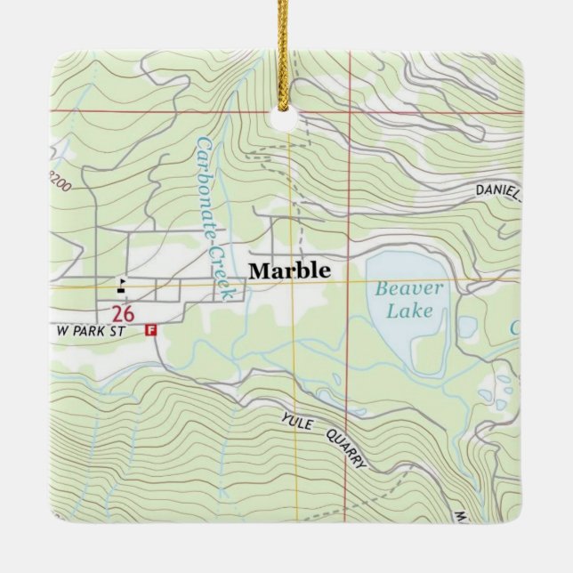 Marble Colorado Topo Map Ceramic Ornament (Back)