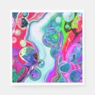 Marble Colourful Fluid Art    Napkin