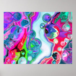 Marble Colourful Fluid Art   Poster