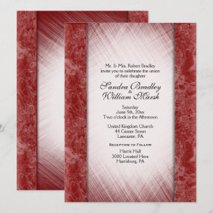 Marble Column Classy Burgundy Wedding Invitations