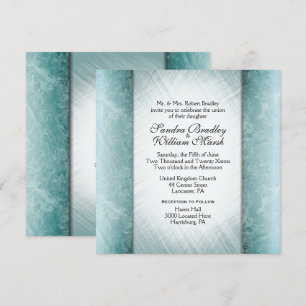 Marble Columns Mint Wedding Invitations
