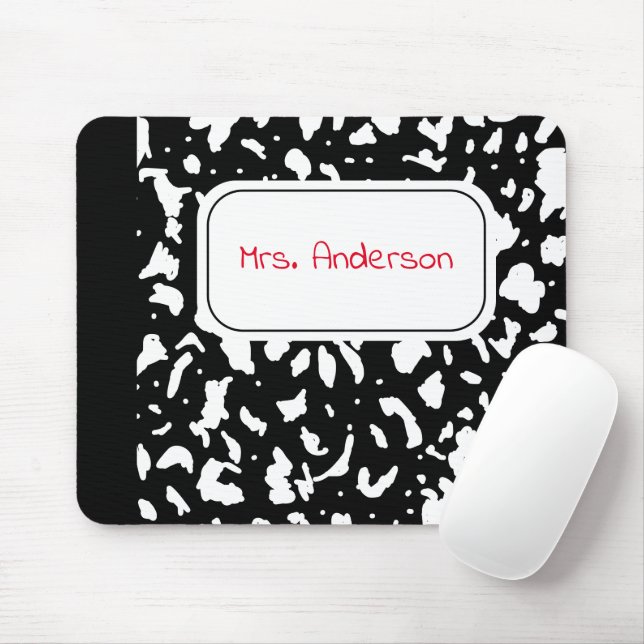 Marble Composition Notebook Personalized Mouse Pad (With Mouse)