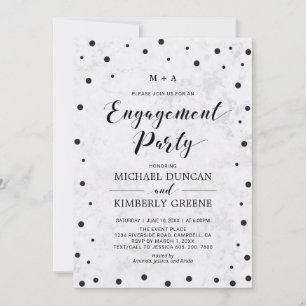 Marble & Confetti   Modern Engagement Party Invita Invitation
