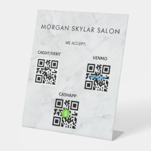 Marble Contactless QR Code Scan to Pay Pedestal Sign