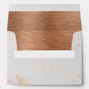 Marble Copper Calligraphic Return Address Printed Envelope