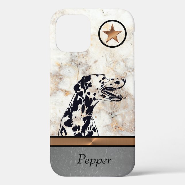  Marble/Copper Inked Dalmatian Dog iPhone Case (Back)