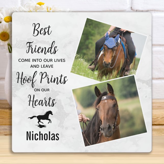 Marble Custom Equine Photo Collage Horse Memorial Plaque (Creator Uploaded)