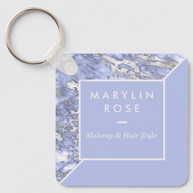 MARBLE CUSTOMIZABLE SQUARE BUSINESS CARD KEYCHAIN (Front)
