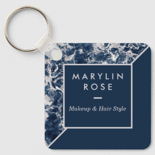 MARBLE CUSTOMIZABLE SQUARE BUSINESS  KEYCHAIN