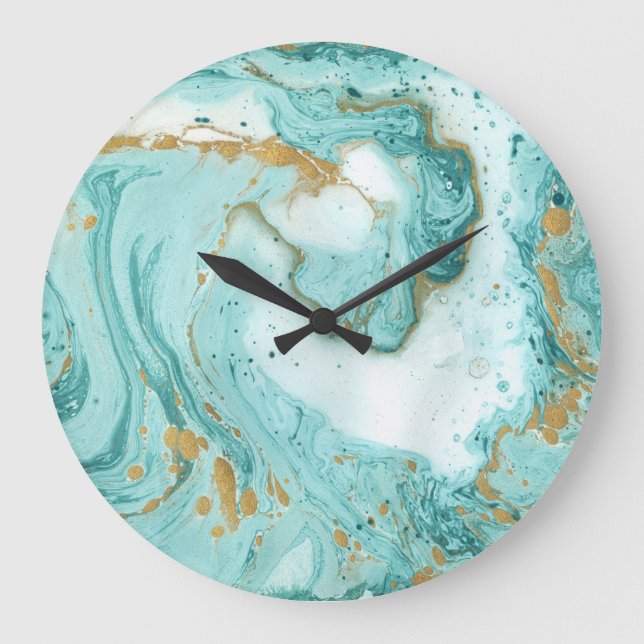 Marble decorative texture, artistic abstract paint large clock (Front)