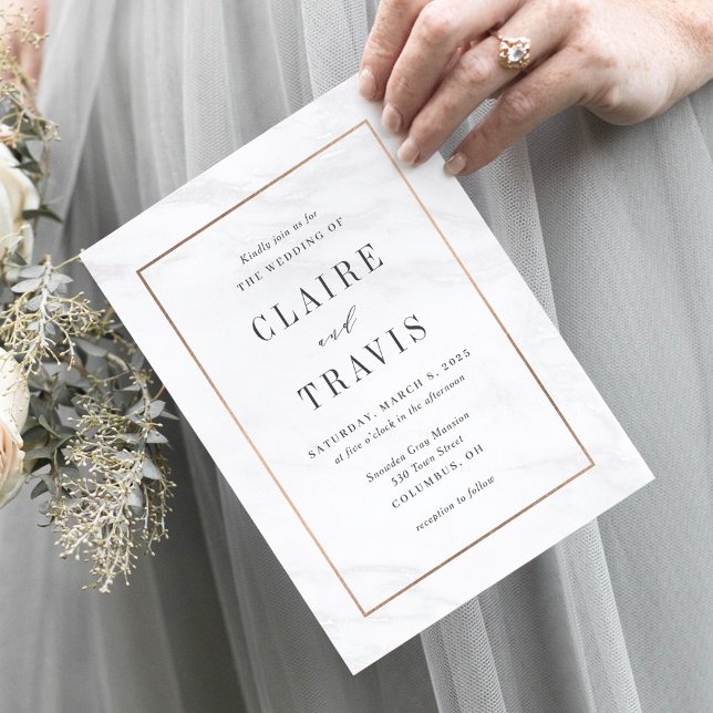 Marble Deluxe Moderne Faire-part de mariage MAR (Créateur téléchargé)
