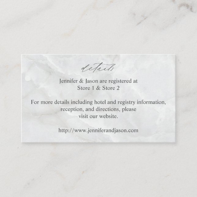 Marble Details Enclosure Card (Front)