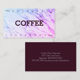 Marble Double Number Loyalty Coffee Punch-Card Card