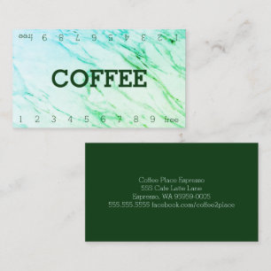 Marble Double Number Loyalty Coffee Punch-Card Card