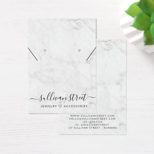 Marble Earrings Necklace Display Card (Desk)