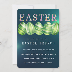 Marble  Easter Cute Eggs Invitation