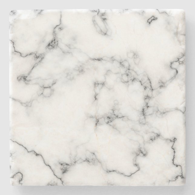 Marble effect grey and white stone coaster (Front)