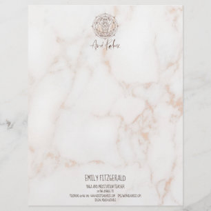 Marble Effect Meditation Mandala And Relax Quote Letterhead