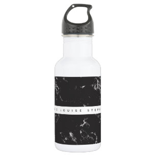 marble effect personalized water bottle