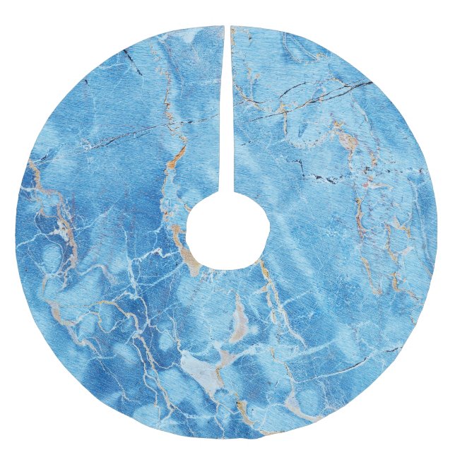 Marble Elegance: Natural Textured Surface. Brushed Polyester Tree Skirt (Front)