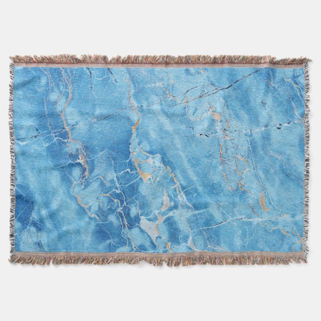 Marble Elegance: Natural Textured Surface. Throw Blanket (Front)