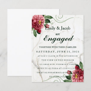 Marble Elegant Wedding Engagement Invitation