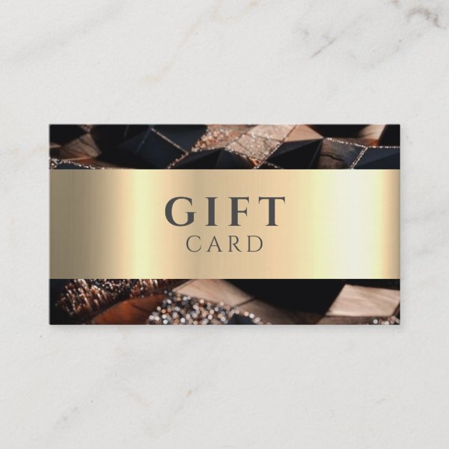 Marble Elegant White Faux Gold Beauty Gift Card (Front)