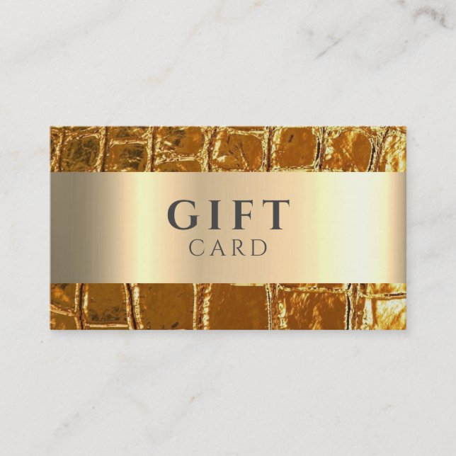 Marble Elegant White Faux Gold Beauty Gift Card (Front)