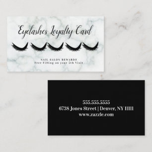 Marble Eyelashes Reward Loyalty  Business Card