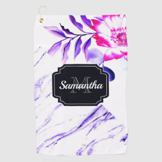 Marble Floral Golf Towel