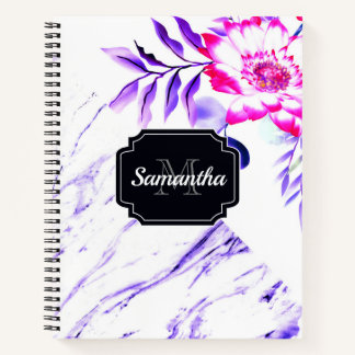 Marble Floral Notebook