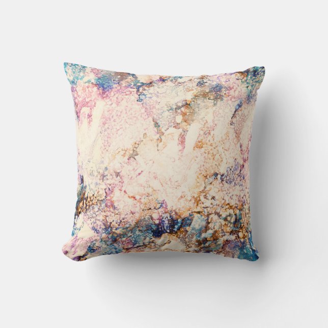Marble Fluid Abstract Pattern Throw Pillow (Front)