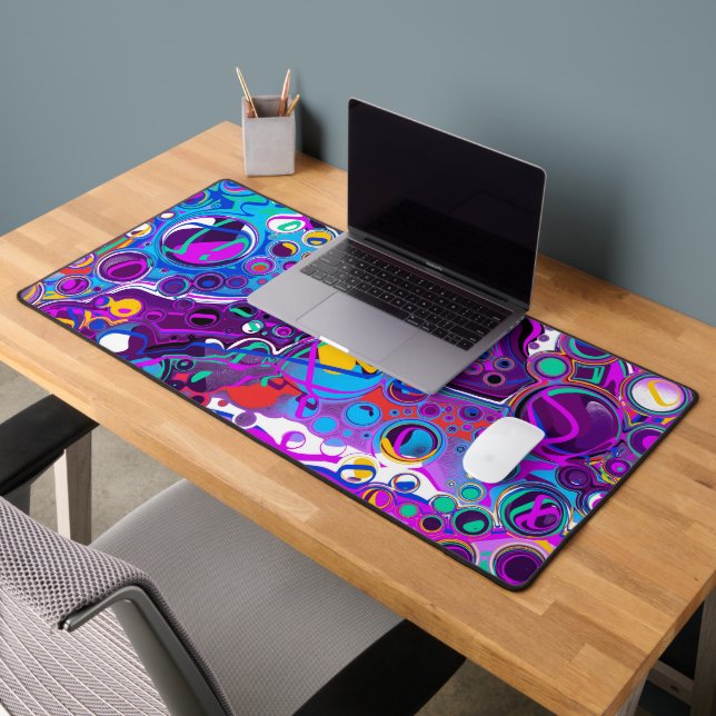 Marble Fluid Art Pour Painting Style  Desk Mat (Office 2)