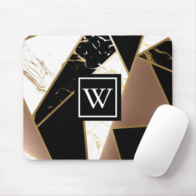 Marble Foil Geometric Mosaic Mouse Pad (With Mouse)