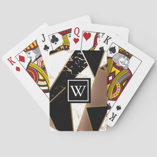 Marble Foil Geometric Mosaic Playing Cards (Back)