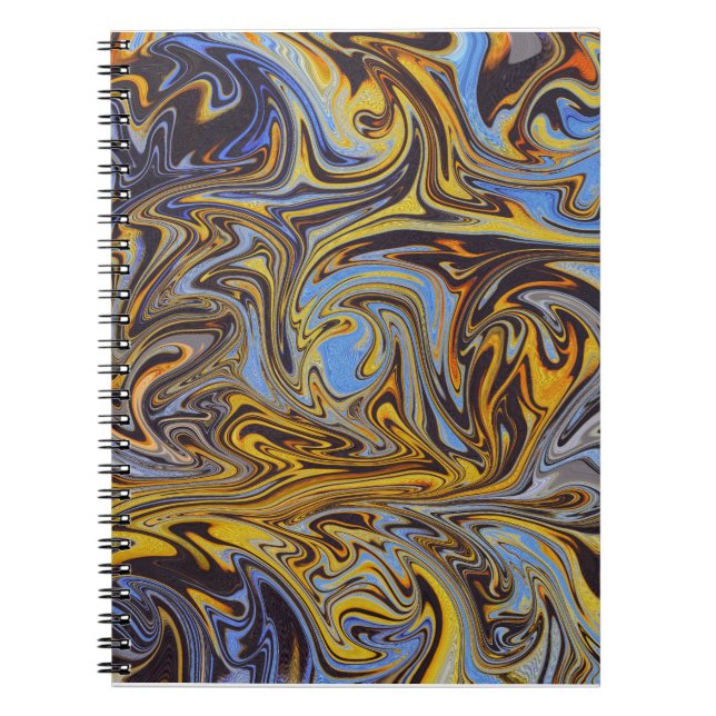 Marble Forms – Blue & Gold Artistic Notebook (Front)