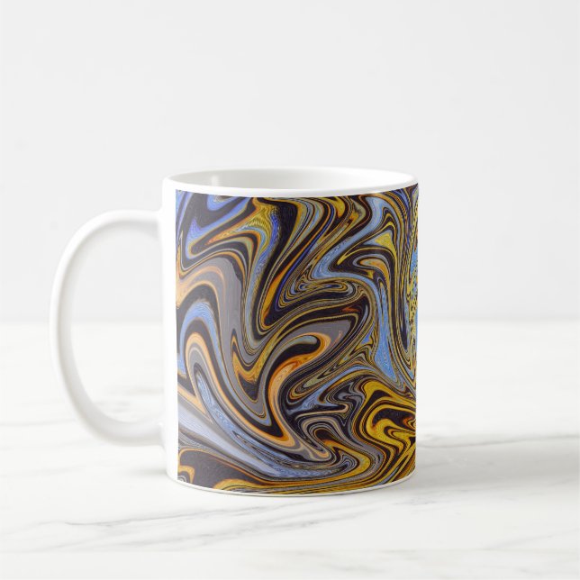 Marble Forms – Blue & Gold Ceramic Mug (Gauche)
