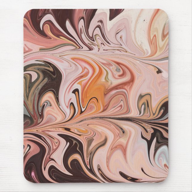 Marble Forms – Pink & Beige Soft Marble Mouse Pad (Front)