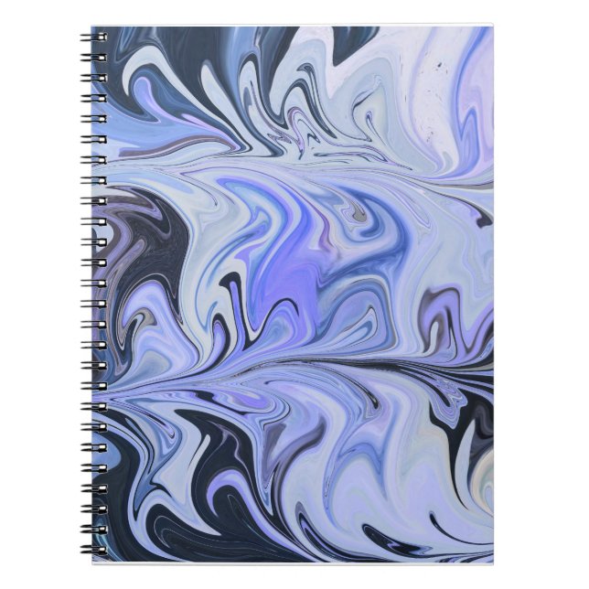 Marble Forms – White & Grey Minimal Texture Notebook (Front)