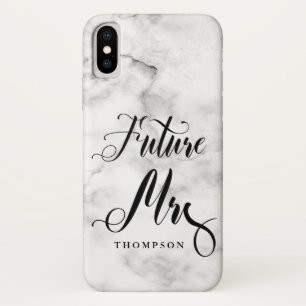 Marble Future Mrs Script Calligraphy Bride to be Case-Mate iPhone Case