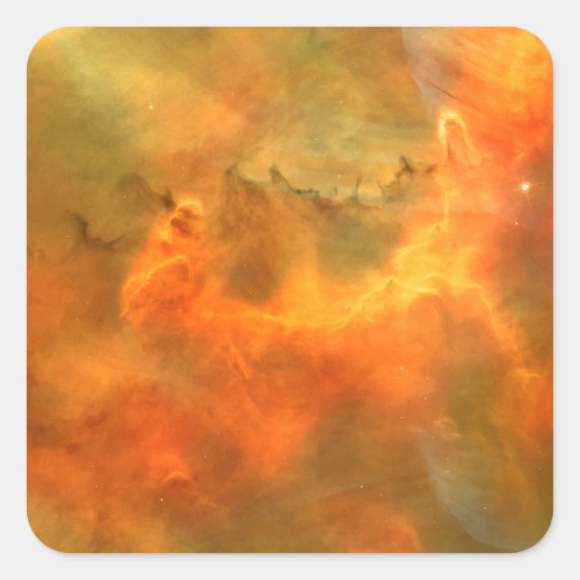 Marble Galaxy Gold Metallic Nebula Square Sticker (Front)