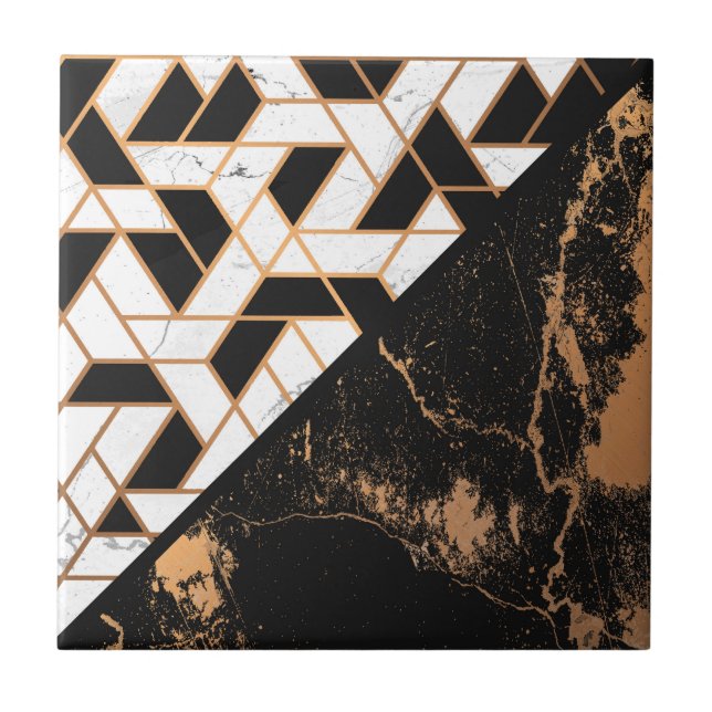 Marble Geometric Abstract Pattern Tile (Front)